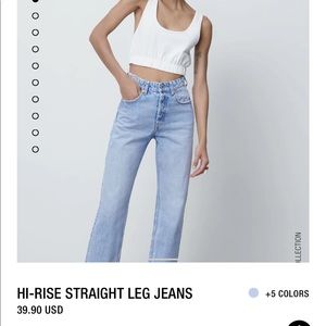 Zara Hi Rise straight leg jeans